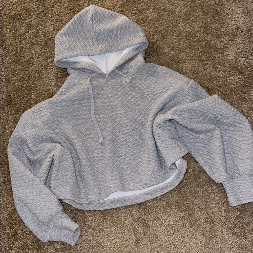 Waffle “crop” hoody
